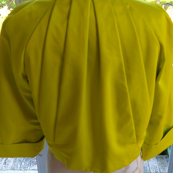 Carlisie Electric Yellow Cropped Jacket size 8 - Picture 5 of 8